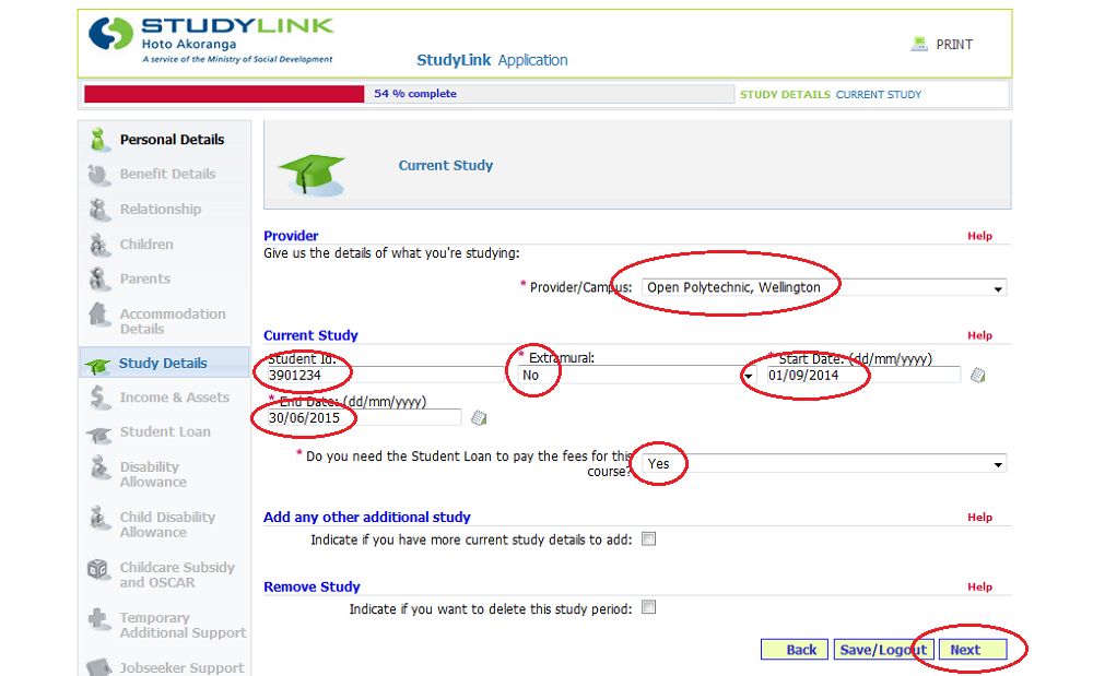 StudyLink Application pg16.png
