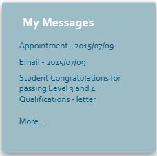 My Messages box - Student 