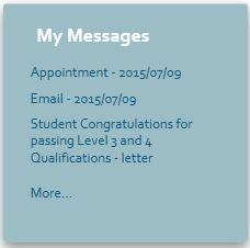 My Messages box - Student 